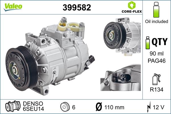 Valeo 399582 - Компрессор кондиционера unicars.by