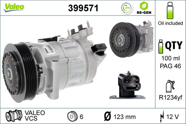 Valeo 399571 - Компрессор кондиционера unicars.by