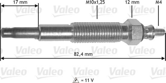 Valeo 345 199 - Свеча накаливания unicars.by