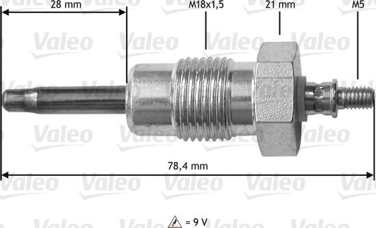 Valeo 345 195 - Свеча накаливания unicars.by