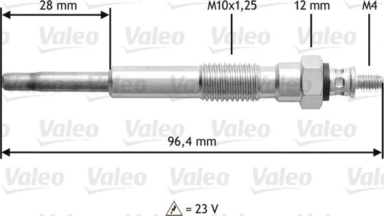 Valeo 345 198 - Свеча накаливания unicars.by