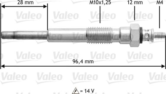 Valeo 345193 - Свеча накаливания unicars.by