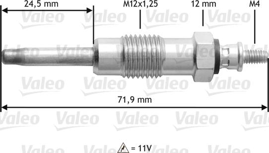 Valeo 345140 - Свеча накаливания unicars.by