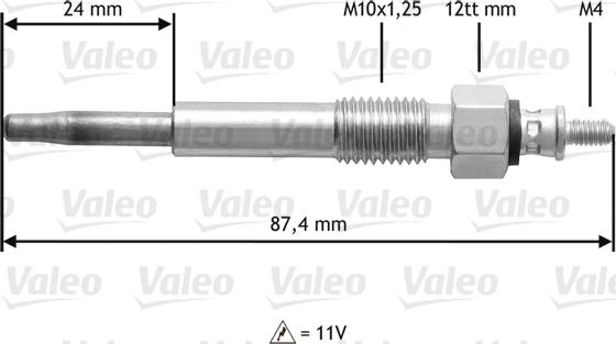 Valeo 345159 - Свеча накаливания unicars.by