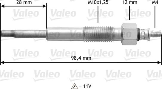 Valeo 345155 - Свеча накаливания unicars.by