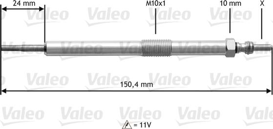 Valeo 345153 - Свеча накаливания unicars.by