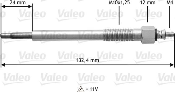 Valeo 345 163 - Свеча накаливания unicars.by