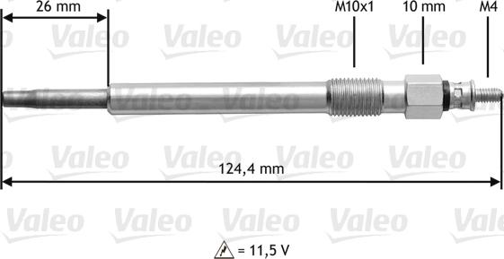 Valeo 345 162 - Свеча накаливания unicars.by