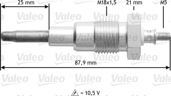 Valeo 345 167 - Свеча накаливания unicars.by