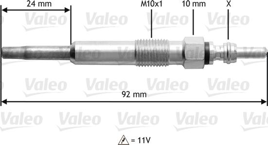 Valeo 345104 - Свеча накаливания unicars.by