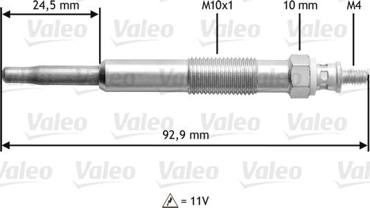 Valeo 345106 - Свеча накаливания unicars.by