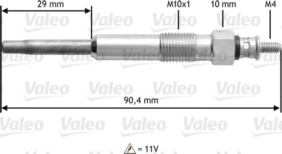 Valeo 345101 - Свеча накаливания unicars.by