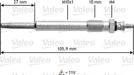 Valeo 345103 - Свеча накаливания unicars.by