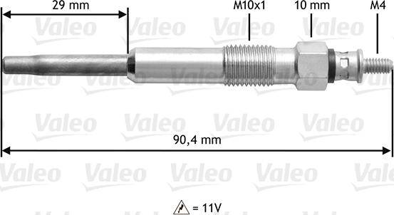 Valeo 345102 - Свеча накаливания unicars.by