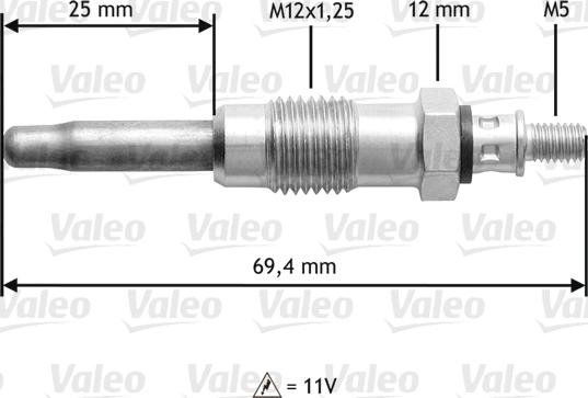 Valeo 345107 - Свеча накаливания unicars.by