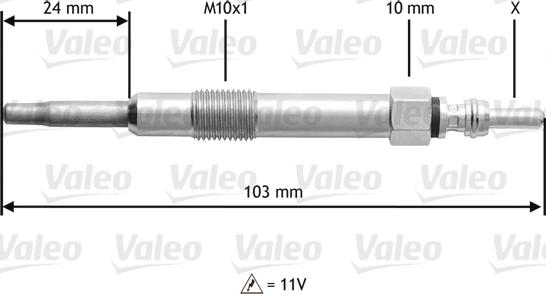 Valeo 345114 - Свеча накаливания unicars.by