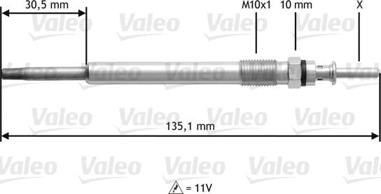 Valeo 345112 - Свеча накаливания unicars.by