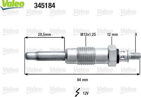 Valeo 345184 - Свеча накаливания unicars.by