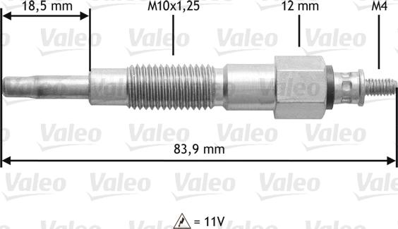 Valeo 345180 - Свеча накаливания unicars.by