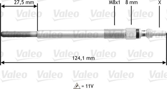 Valeo 345138 - Свеча накаливания unicars.by