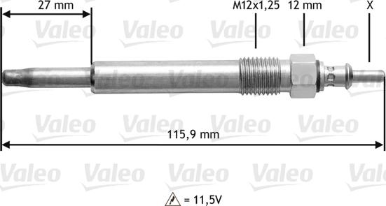 Valeo 345129 - Свеча накаливания unicars.by