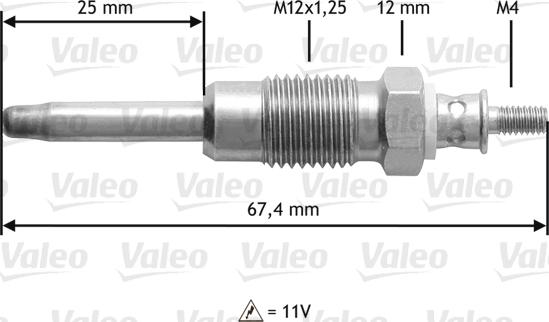 Valeo 345124 - Свеча накаливания unicars.by