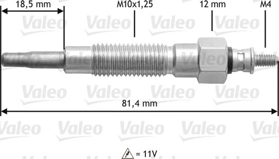 Valeo 345126 - Свеча накаливания unicars.by