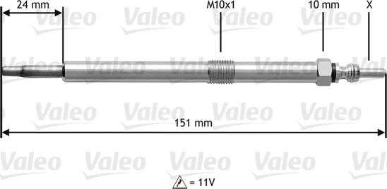 Valeo 345120 - Свеча накаливания unicars.by