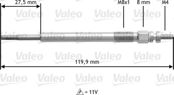 Valeo 345123 - Свеча накаливания unicars.by