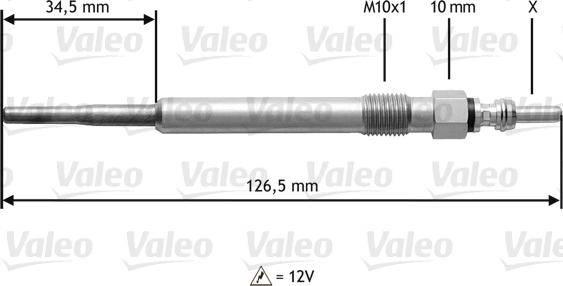 Valeo 345122 - Свеча накаливания unicars.by