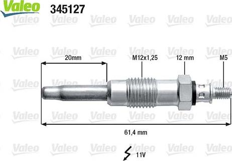 Valeo 345127 - Свеча накаливания unicars.by