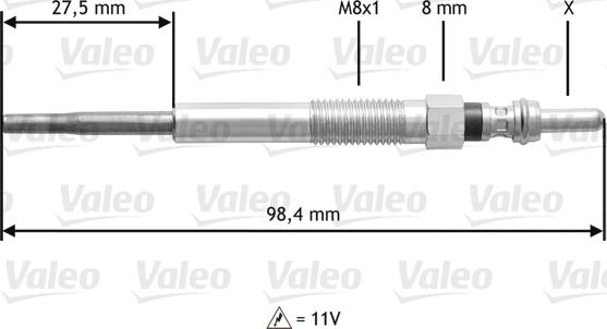 Valeo 345 175 - Свеча накаливания unicars.by