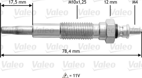 Valeo 345214 - Свеча накаливания unicars.by