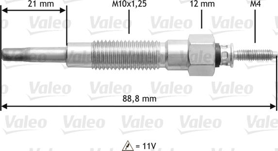 Valeo 345213 - Свеча накаливания unicars.by