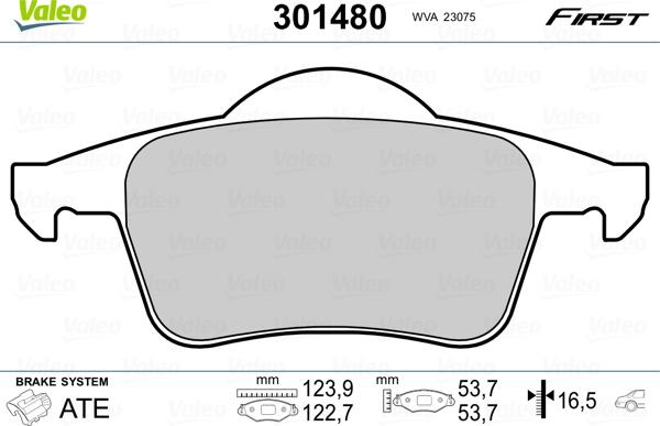 Valeo 301480 - Тормозные колодки, дисковые, комплект unicars.by