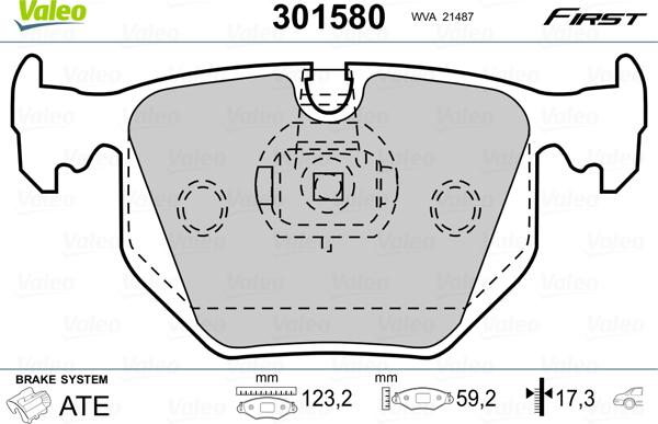 Valeo 301580 - Тормозные колодки, дисковые, комплект unicars.by