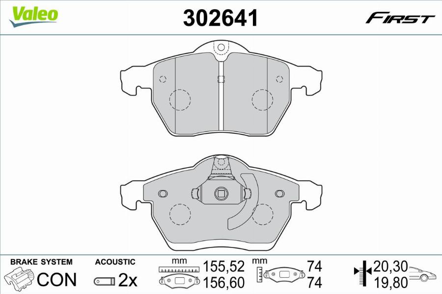 Valeo 302641 - Тормозные колодки, дисковые, комплект unicars.by