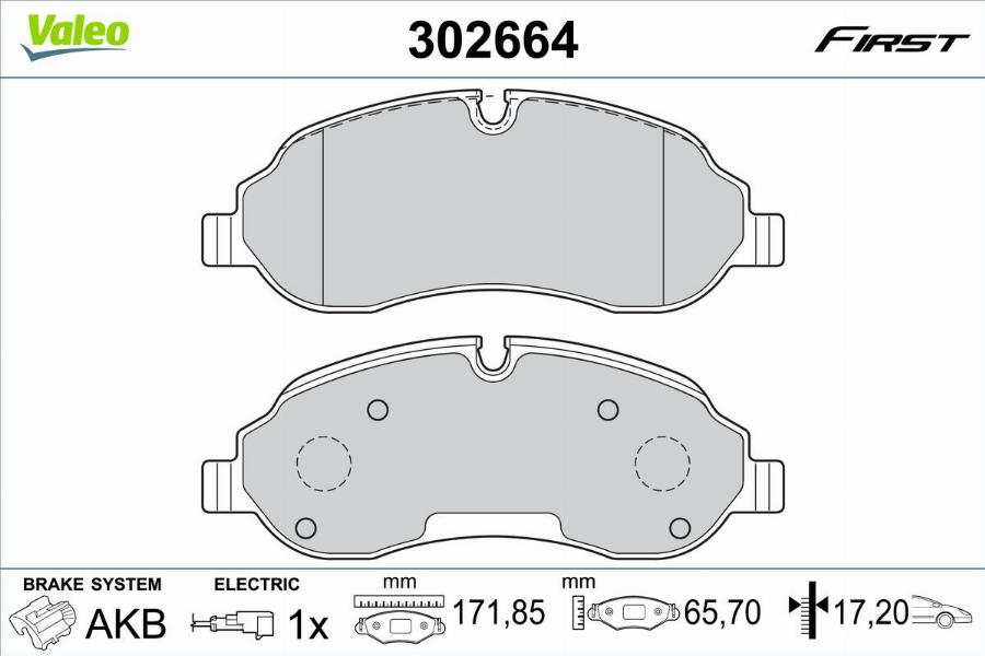 Valeo 302664 - Тормозные колодки, дисковые, комплект unicars.by