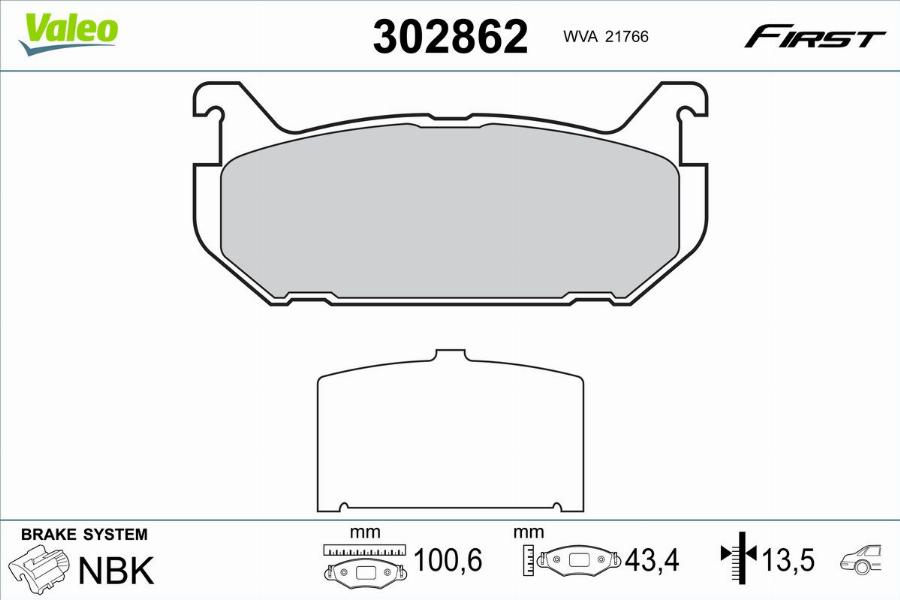 Valeo 302862 - Тормозные колодки, дисковые, комплект unicars.by