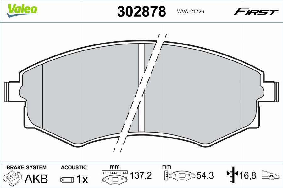 Valeo 302878 - Тормозные колодки, дисковые, комплект unicars.by