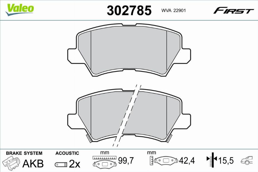 Valeo 302785 - Тормозные колодки, дисковые, комплект unicars.by