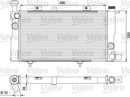 Valeo 310892 - Радиатор, охлаждение двигателя unicars.by