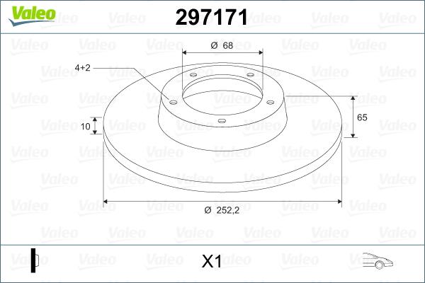 Valeo 297171 - Тормозной диск unicars.by