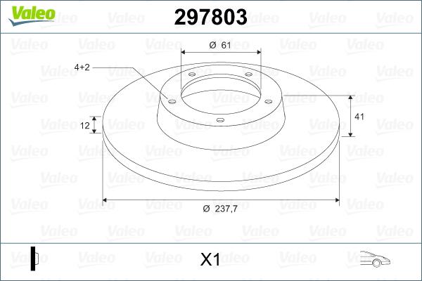 Valeo 297803 - Тормозной диск unicars.by