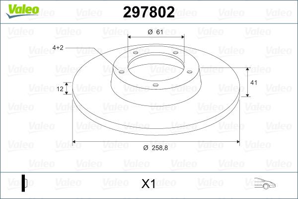 Valeo 297802 - Тормозной диск unicars.by