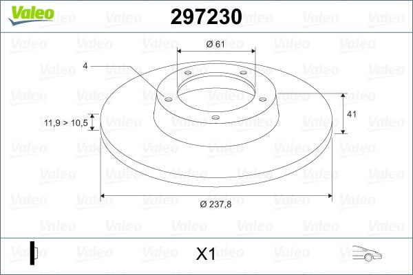 Valeo 297230 - Тормозной диск unicars.by