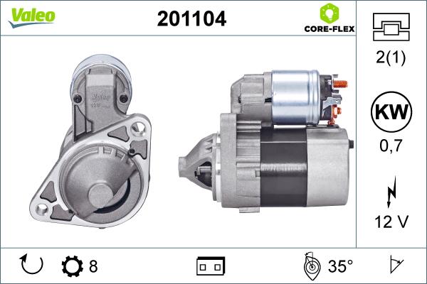 Valeo 201104 - Стартер unicars.by