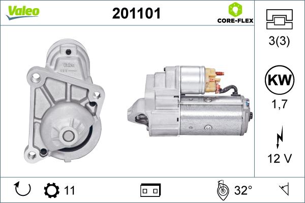 Valeo 201101 - Стартер unicars.by