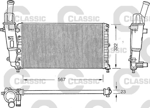 Valeo 231558 - Радиатор, охлаждение двигателя unicars.by