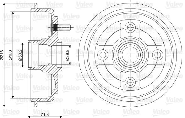 Valeo 237052 - Тормозной барабан unicars.by